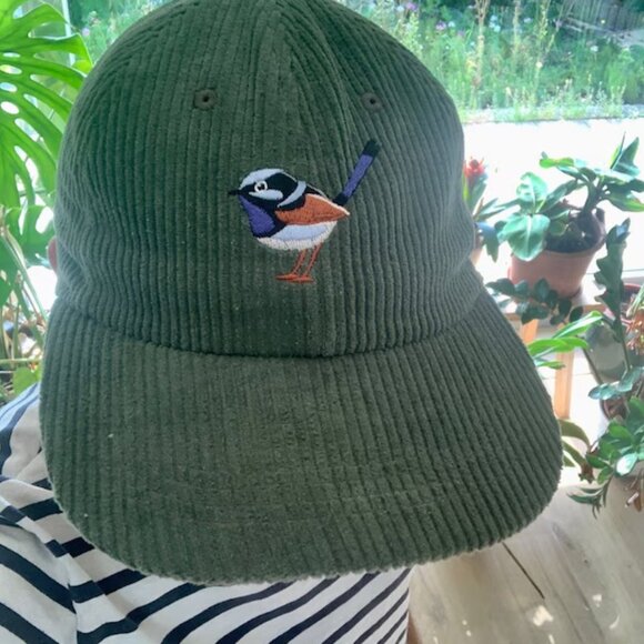Fairywren Corduroy Dad Hat: Vintage 90s Embroidered Cap - Picture 2 of 2